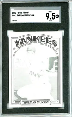 1972 Topps #441 Thurman Munson 6 card progressive proof. 63a - Image 5