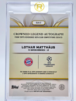 2024-25 Topps Reverence Lothar Matthaus Sealed Crowned Legend Auto On Card 20/99 - Image 4