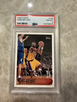 1996-97 Topps - Kobe Bryant #138 (RC) Los Angeles Lakers PSA 8 NM-MT NBA Card - Image 1