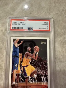 1996-97 Topps - Kobe Bryant #138 (RC) Los Angeles Lakers PSA 8 NM-MT NBA Card - Image 3