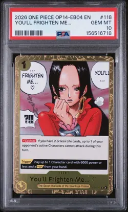 One Piece The Azure Sea's Seven You'll Frighten Me.. OP14-118 PSA 10 Boa Hancock - Image 1