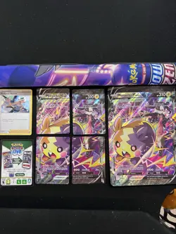 Pokemon TCG Crown Zenith Morpeko V Union Promo Card & Mat Lot - Image 1