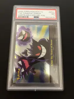 The Tower Of Terror EP22 PSA 7 NEAR MINT Topps TV Series 2 Holo Rare Gengar Foil - Image 1