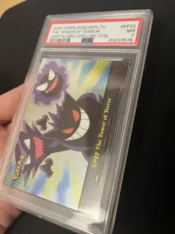The Tower Of Terror EP22 PSA 7 NEAR MINT Topps TV Series 2 Holo Rare Gengar Foil - Image 2