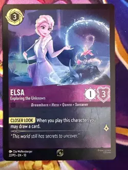 Disney Lorcana ELSA EXPLORING THE UNKNOWN Promo Card 22/P3 Foil WHISPERS WELL - Image 1