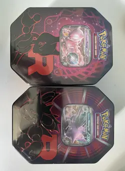 Pokemon TCG Destined Rivals Team Rocket Mewtwo EX Tin & Nidoking EX Tin Sealed - Image 1
