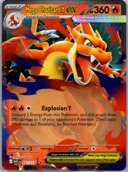 Mega Charizard Y ex 022/217 Double Rare ME: Ascended Heroes Pokemon Near Mint - Image 1