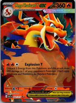 Mega Charizard Y ex 022/217 Double Rare Ascended Heroes Pokemon Near Mint - Image 1