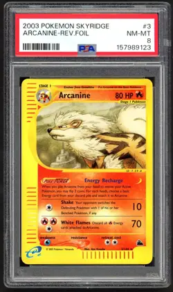 Pokemon Card - PSA 8 Arcanine 3/144 - Skyridge Reverse Holo - NM-MT PSA8 - Image 1