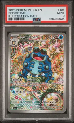 2025 POKEMON BLK EN-BLACK BOLT ILLUSTRATION RARE #105 SEISMITOAD PSA 9 - Image 1
