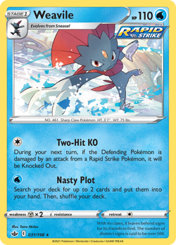 Weavile 31/198 Rare Holo | Chilling Reign | Pokemon Card - Image 1