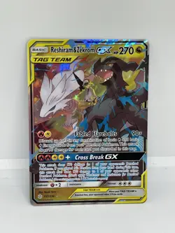 Pokemon TCG Reshiram & Zekrom GX Full Art Cosmic Eclipse Card 157/236 NM - Image 1