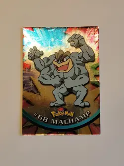 Pokemon Topps #68 Machamp Holo Foil Card - Series 1 Blue Logo - Good - Image 1