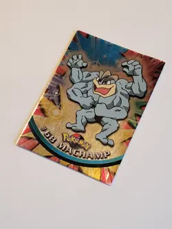 Pokemon Topps #68 Machamp Holo Foil Card - Series 1 Blue Logo - Good - Image 5