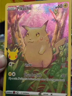 Pikachu 005/025 Celebrations Holo Rare Full Art Pokemon Card NM 25th Anniversary - Image 3