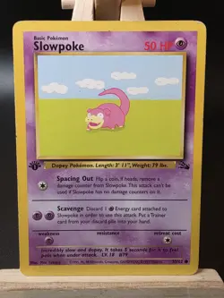 Slowpoke 55/62 Fossil 1st Edition Pokemon Card LP - Image 1