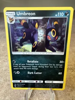Umbreon 120/214 Lost Thunder Non-Holo Sun & Moon S&M Rare Pokemon TCG Card NM - Image 1