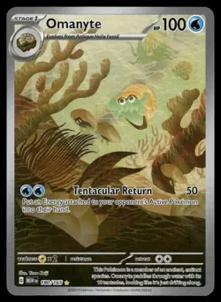 Pokemon Cards Omanyte 180/165 Holo 151 Illustration Rare NM - Image 1