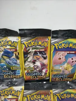 Pokemon Sun & Moon Cosmic Eclipse 3 Card Mini Booster Pack Lot Of 8 Sealed - Image 4