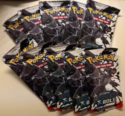 Pokemon Scarlet Violet BLACK BOLT Booster Pack Lot / Bundle 10 Packs New Sealed - Image 1