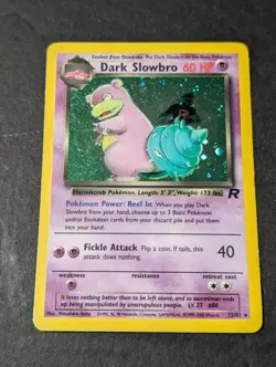 Pokemon Dark Slowbro TCG Holo Rare Card 12/82 Unlimited Vintage - Image 1