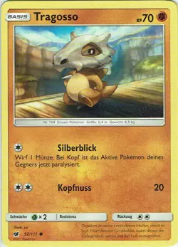 Pokemon Karte Trading Card Aufziehen der Sturmrote Nr. 52/111 Tragosso deutsch - Image 1