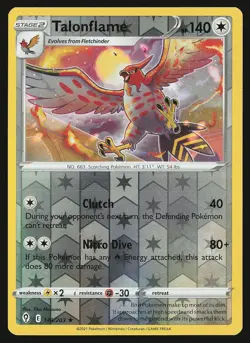 SWSH07: Evolving Skies Talonflame #140/203 Reverse Holo Pokemon Card - Image 1