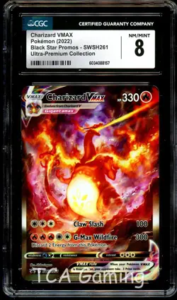 CGC 8 NM-MINT Charizard VMAX SWSH261 FULL ART HOLO PROMO Pokemon Card 157 - Image 1