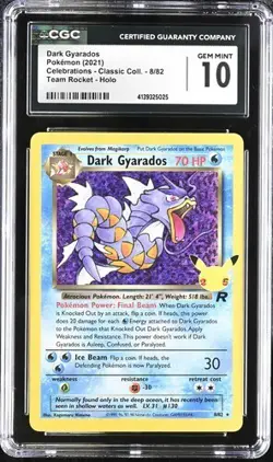 ✨✨ CGC 10 Dark Gyarados 8/82 Holo Celebrations Classic Collection Pokemon Card - Image 1