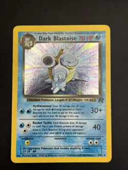 Pokemon TCG Dark Blastoise Holo Card 3/82 Team Rocket WOTC, Vintage LP - Image 1