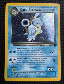 Pokemon TCG Dark Blastoise 3/82 Team Rocket Holo Rare Wizards 1999 English - Image 1