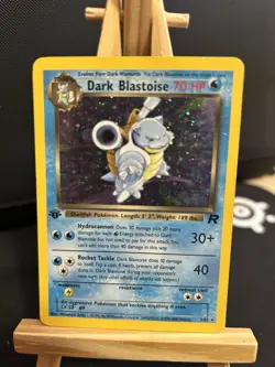 Pokemon TCG Dark Blastoise 1st Edition Holo Card 3/82 Team Rocket Series MP - Image 1