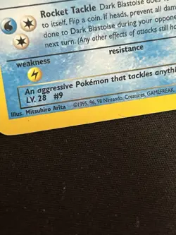 Pokemon TCG Dark Blastoise 1st Edition Holo Card 3/82 Team Rocket Series MP - Image 5
