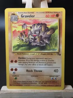 Graveler 37/62 Uncommon Fossil Pokemon NM - Image 1