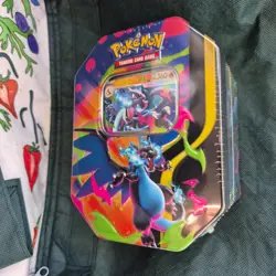 Sealed Pokemon TCG Mega Charizard X EX Tin 4 Booster Packs & Charizard Promo - Image 2