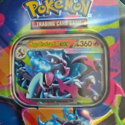 Sealed Pokemon TCG Mega Charizard X EX Tin 4 Booster Packs & Charizard Promo - Image 5