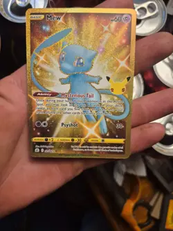 Pokemon TCG Gold Shiny Mew 25/25 Celebrations Ultra Rare Full Art 25 Anniversary - Image 1