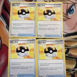 4x Pokemon TCG Ultra Ball Crown Zenith 146/159 Regular Uncommon Playset - Image 1