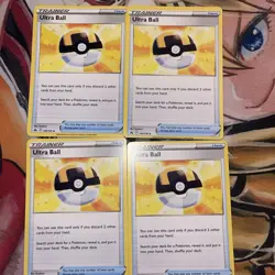 4x Pokemon TCG Ultra Ball Crown Zenith 146/159 Regular Uncommon Playset - Image 2