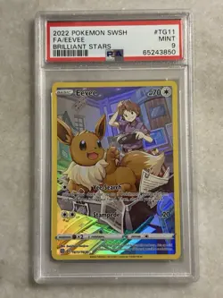Pokemon TCG Eevee TG11/TG30 Swsh09 Brilliant Stars FA Holo Ultra Rare EN PSA 9 - Image 1