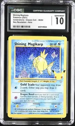 ✨✨ CGC 10 Shining Magikarp 66/64 Celebrations Classic Collection Pokemon 2021 - Image 1
