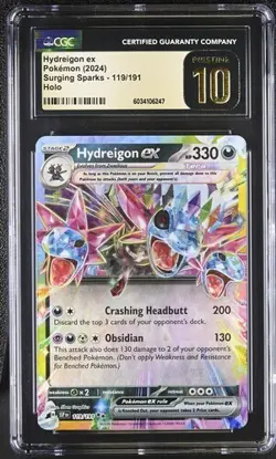 🦖🦖 CGC PRISTINE 10 Hydreigon ex 119/191 Surging Sparks English Pokemon - Image 1