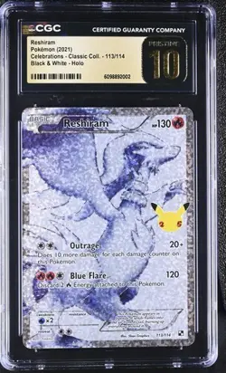 ✨✨ CGC 10 Pristine Reshiram 113/114 2021 English Pokemon Celebrations Classic - Image 1