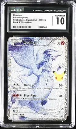 ✨✨ CGC 10 Reshiram 113/114 2021 English Pokemon Celebrations Classic - Image 1