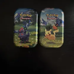 Pokemon Ascended Hero’s Mini Tin (Tin and Stickers Only) Lot of 2 - Image 1