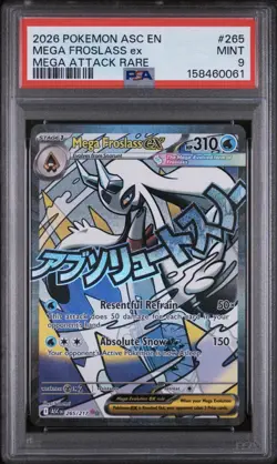 2026 POKEMON ASC EN-ASCENDED HEROES MEGA ATTACK RARE #265 MEGA FROSLASS EX PSA 9 - Image 1