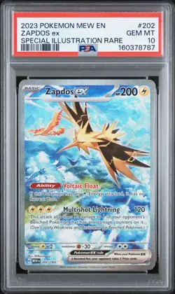 PSA 10 Zapdos ex #202/165 SV 151 Special Illustration Rare Holo English 2023 - Image 1