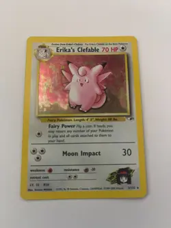 Erika's Clefable 3/132 Holo Vintage Pokemon Card NM - Image 1