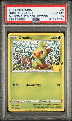 2021 POKEMON MCDONALD'S COLLECTION #8 GROOKEY-HOLO PSA 10 - Image 1