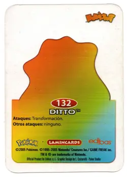 DITTO #132 LAMINCARD COLECCION POKEMON LAMINCARDS 2005 EDIBAS (USADA) - Image 2
